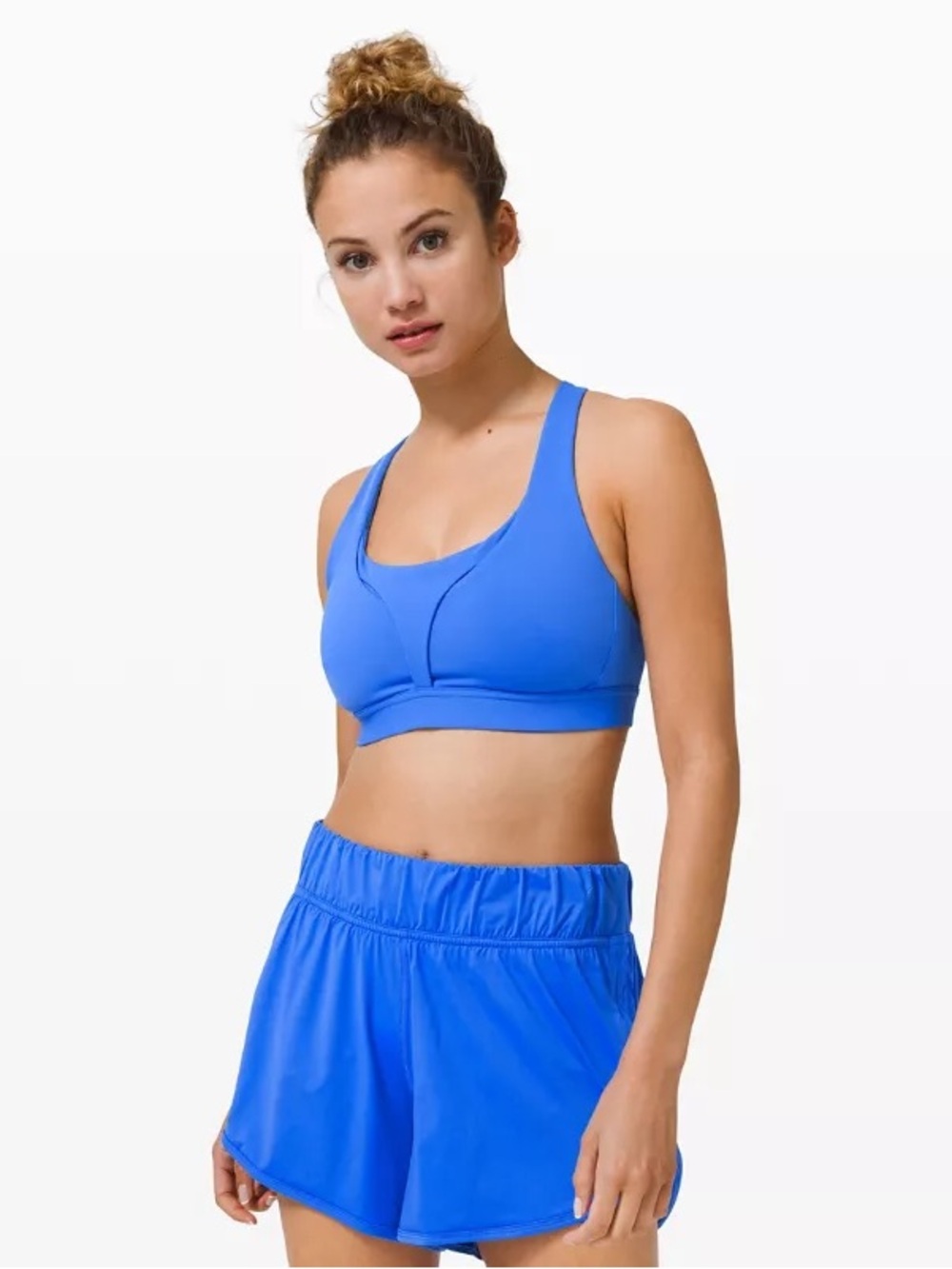 lululemon athletica Stash It All Bluebell Bright Crossback Sports Bra size 8